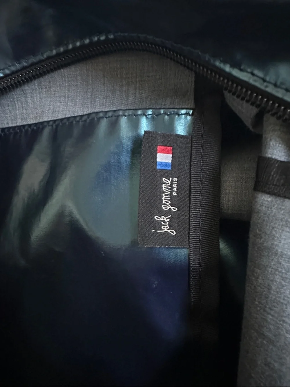 Jack Gomme Paris Tote Metallic Blue Coated Canvas Crossbody w/ Pouch - Picture 8 of 10